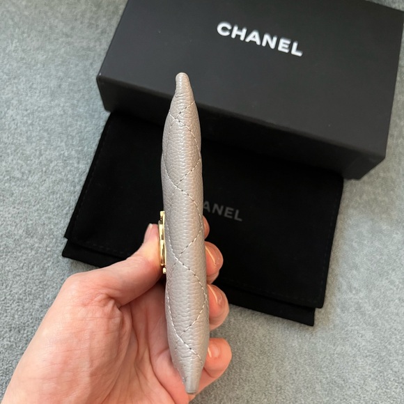 CHANEL Boy Card Case Wallet grey caviar leather - Picture 7 of 12
